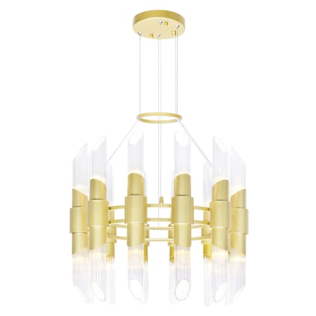 Cwi Lighting Croissant 24 Light Chandelier With Satin Gold Finish 1269P24-24-602